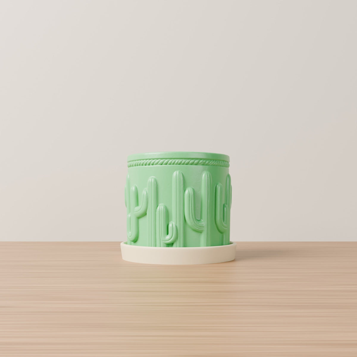 Cactus Planter Pot – Saguaro Relief Pot with Saucer - Northern Foundry
