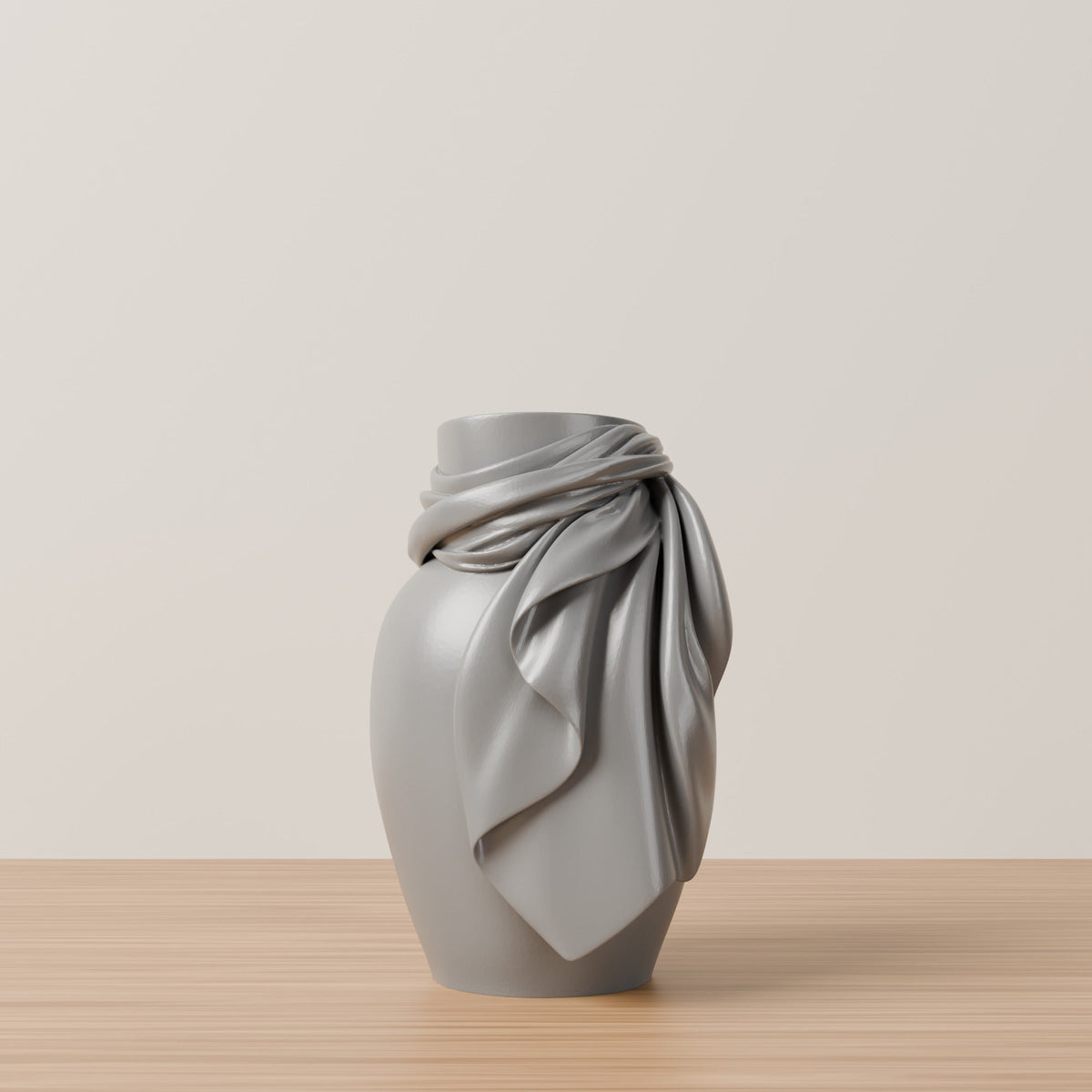 Draped Fabric Sculptural Vase – Silk Scarf Wrapped Vase - Northern Foundry