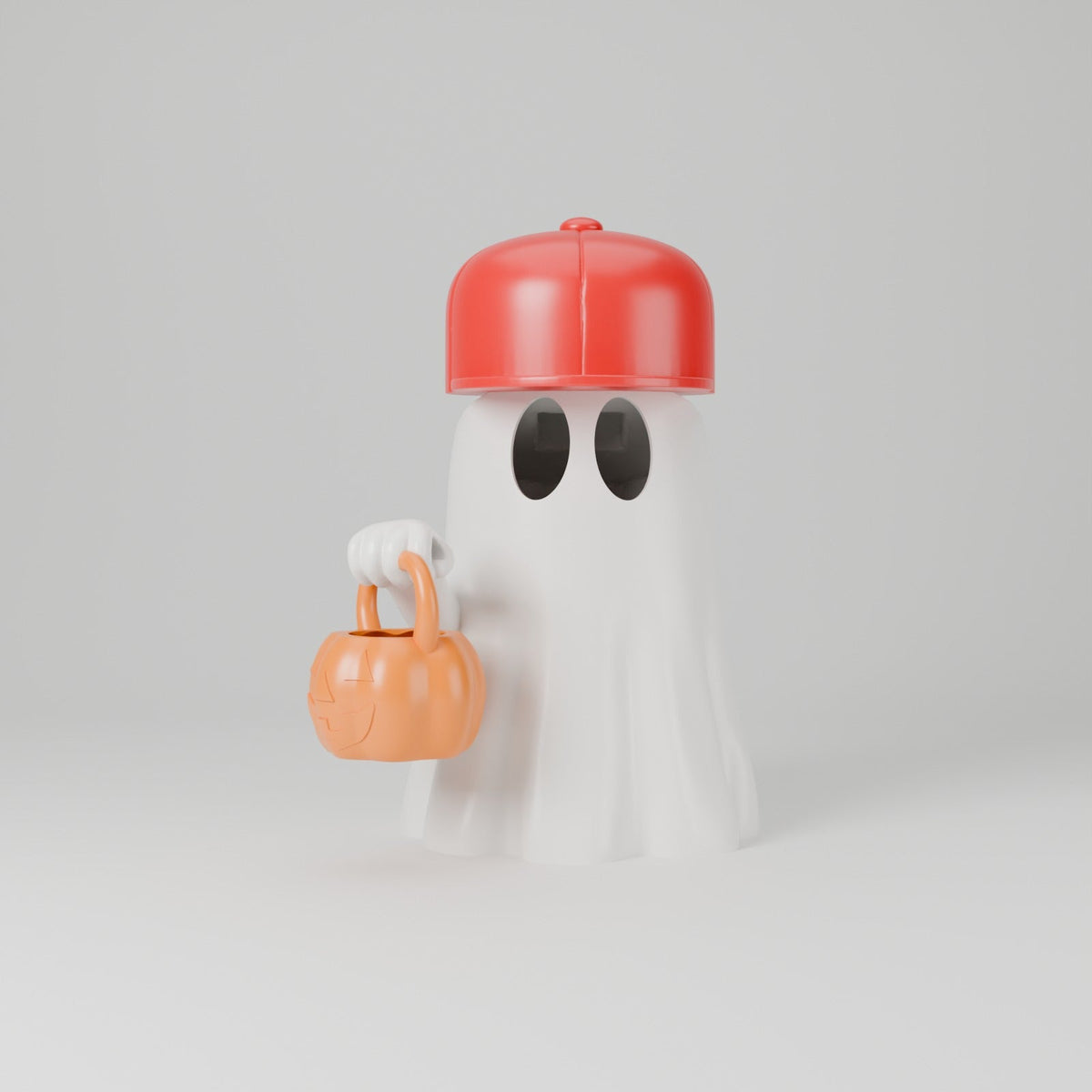 Ghost Lamp with Hat – Cute Halloween Ghost Tealight Holder with Pumpkin Bucket - Northern Foundry