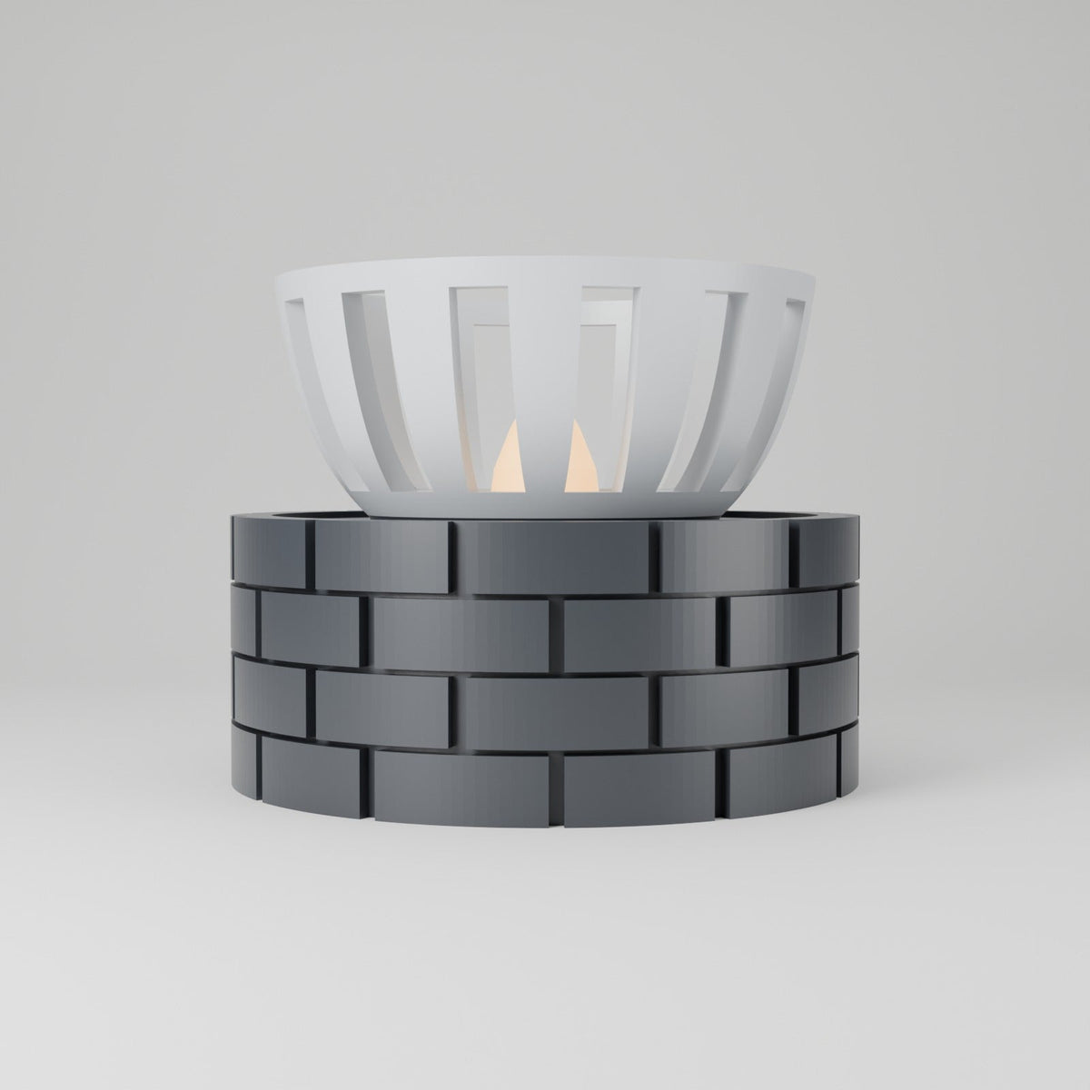 Miniature Brazier LED Tealight Holder – Tiny Fire Pit Candle Sleeve with Stone Base - Northern Foundry