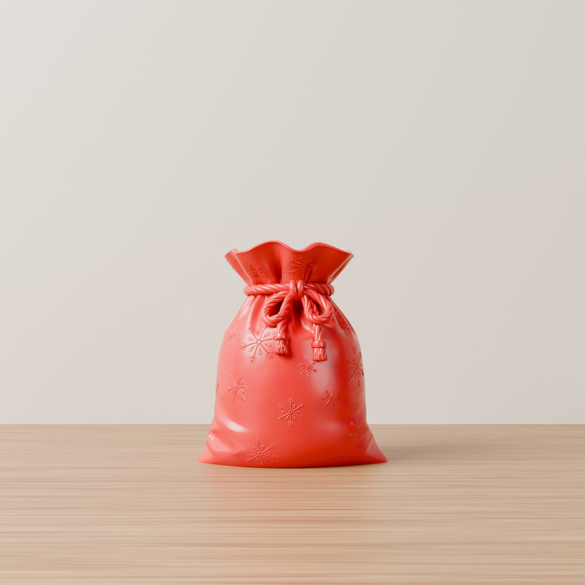 Red Santa Gift Sack Vase – Tied Christmas Bag Flower Vase - Northern Foundry