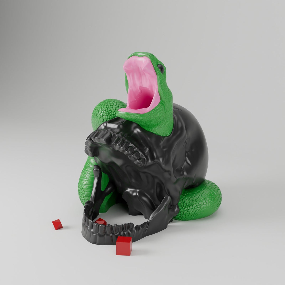 Skull with Snake Dice Tower – Gothic Skull Dice Roller for Tabletop RPG Game Night - Northern Foundry
