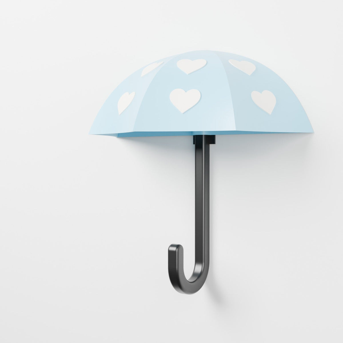 Umbrella With Hearts Wall Hook – Cute Key Holder, Leash Hook and Wall Decor - Northern Foundry