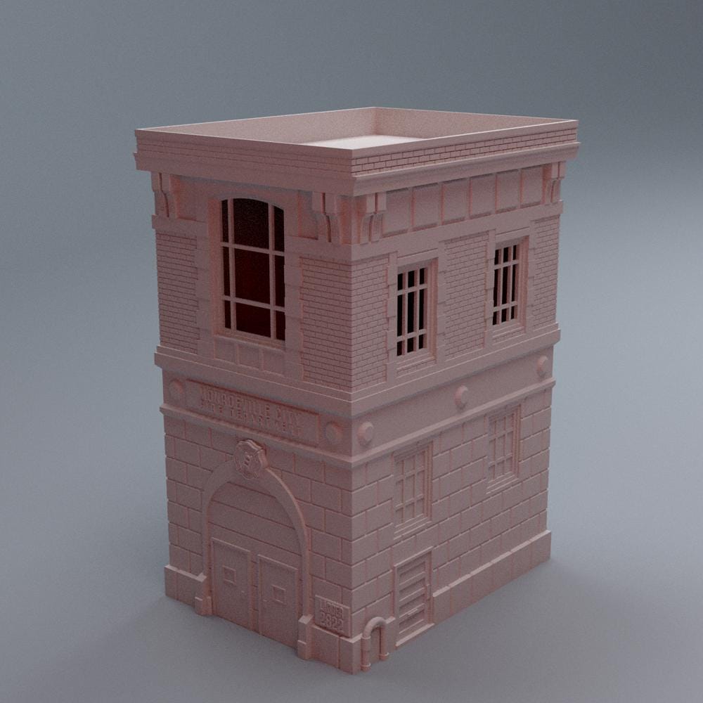 28mm Modern City Terrain – Firehouse, Bus + Restaurants - Northern Foundry