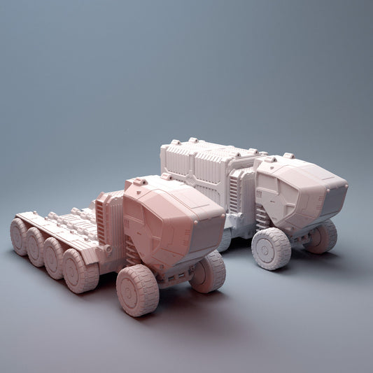 28mm Sci-Fi Cargo Hauler Terrain – Big Rigs & Containers - Northern Foundry