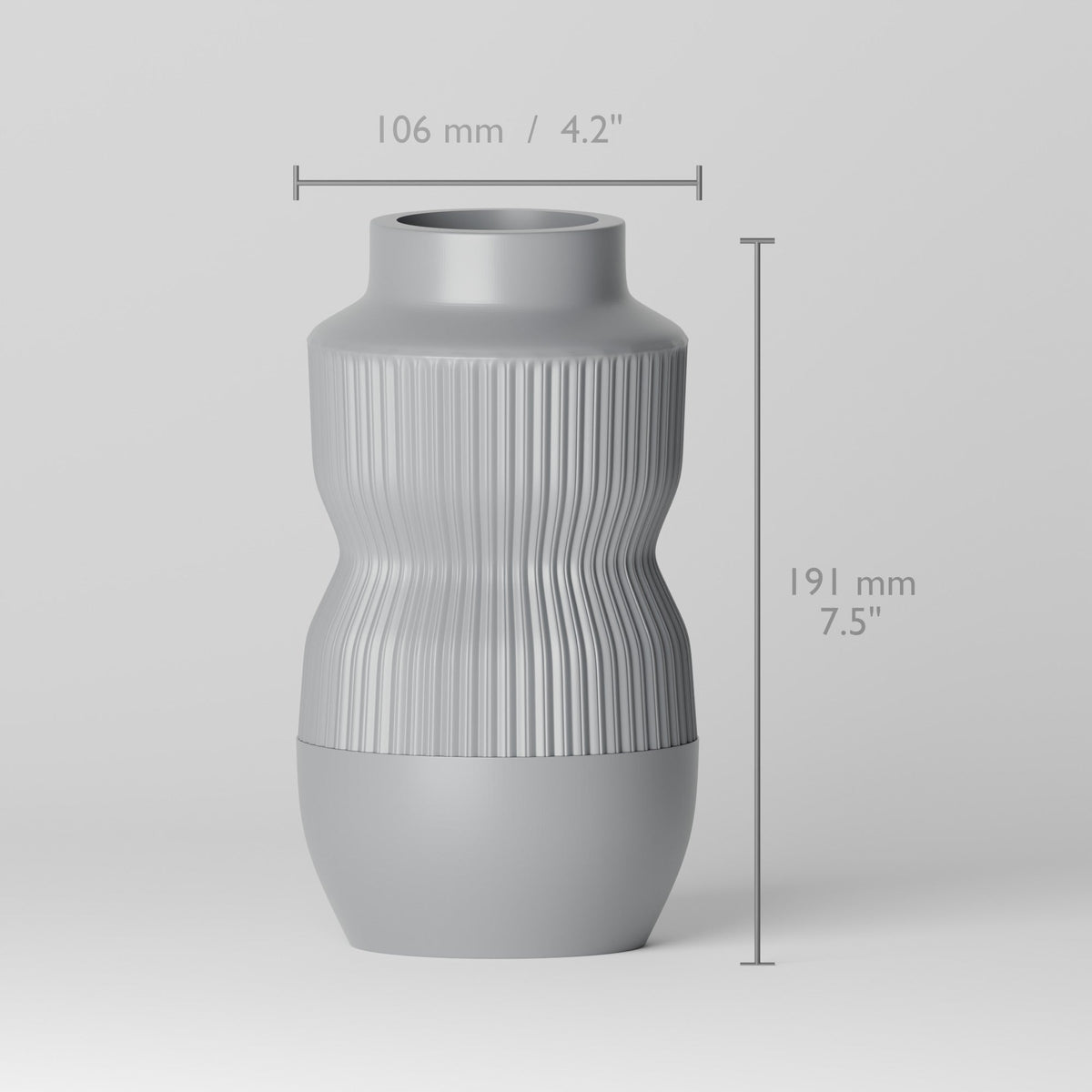 Alba Terra Ribbed Vase – Modern Sculptural Vase - Northern Foundry