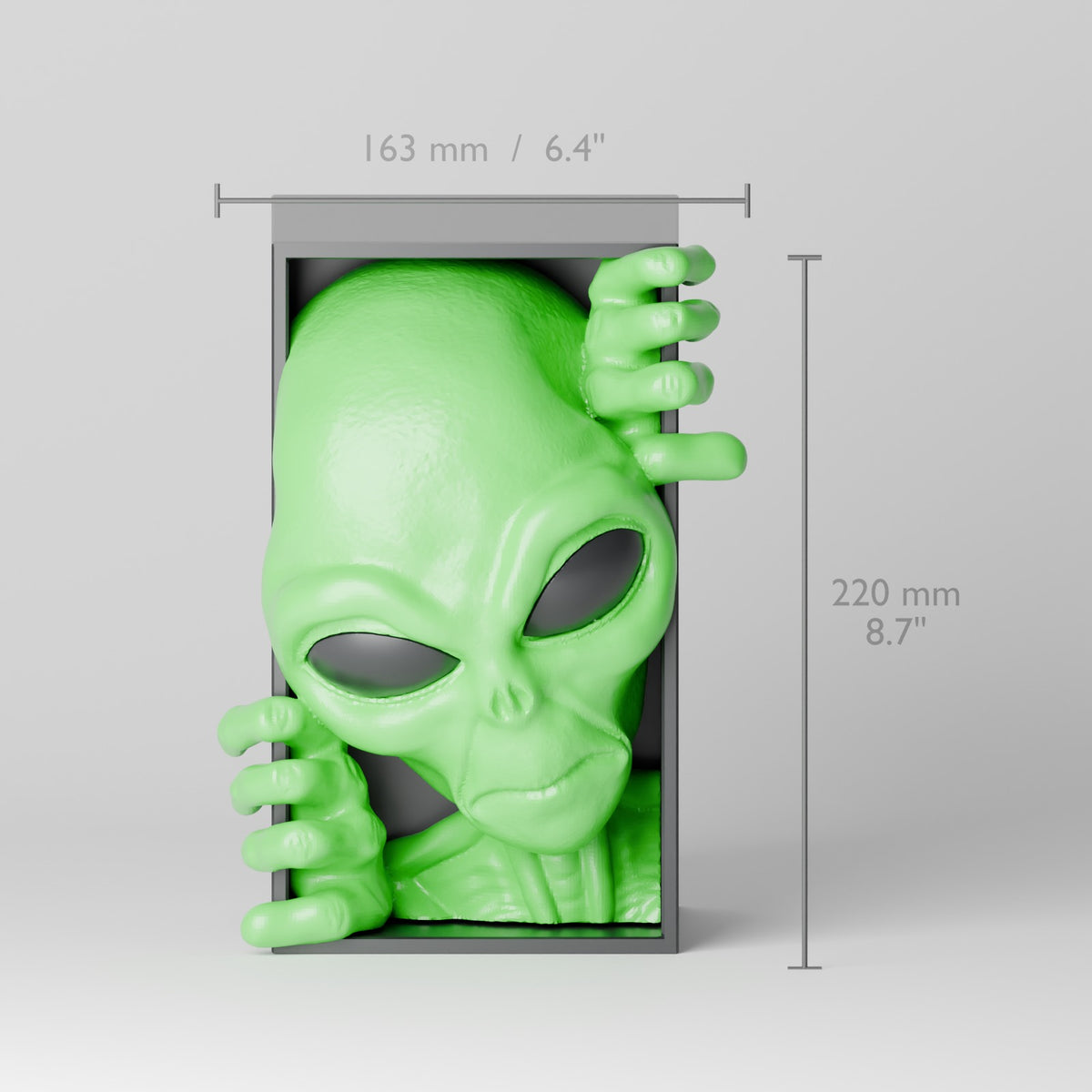 Alien book nook bookshelf insert dimensions 22cm tall