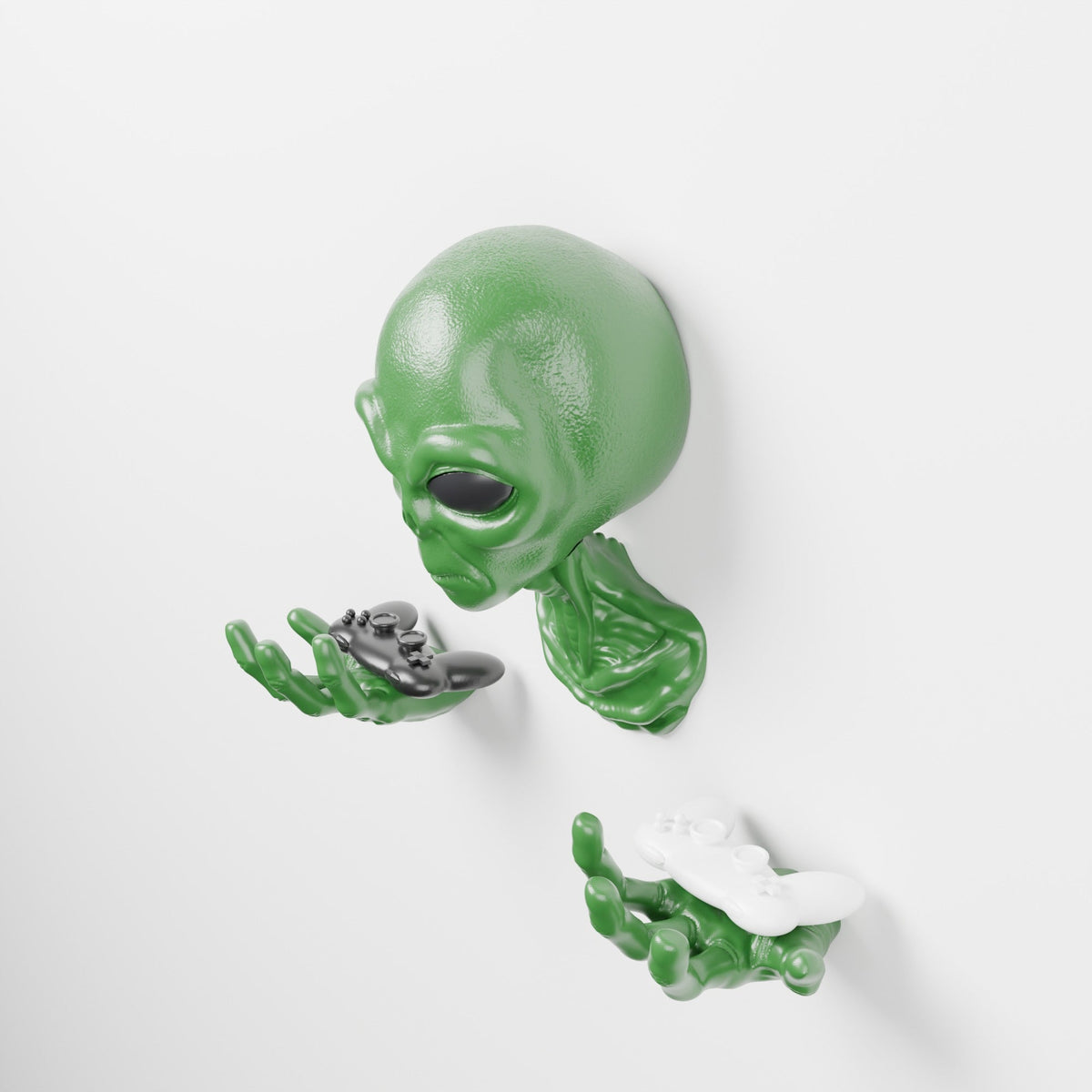 Alien Bust Wall Mount with Hands – Headset Holder & Sci-Fi Wall Decor - Northern Foundry