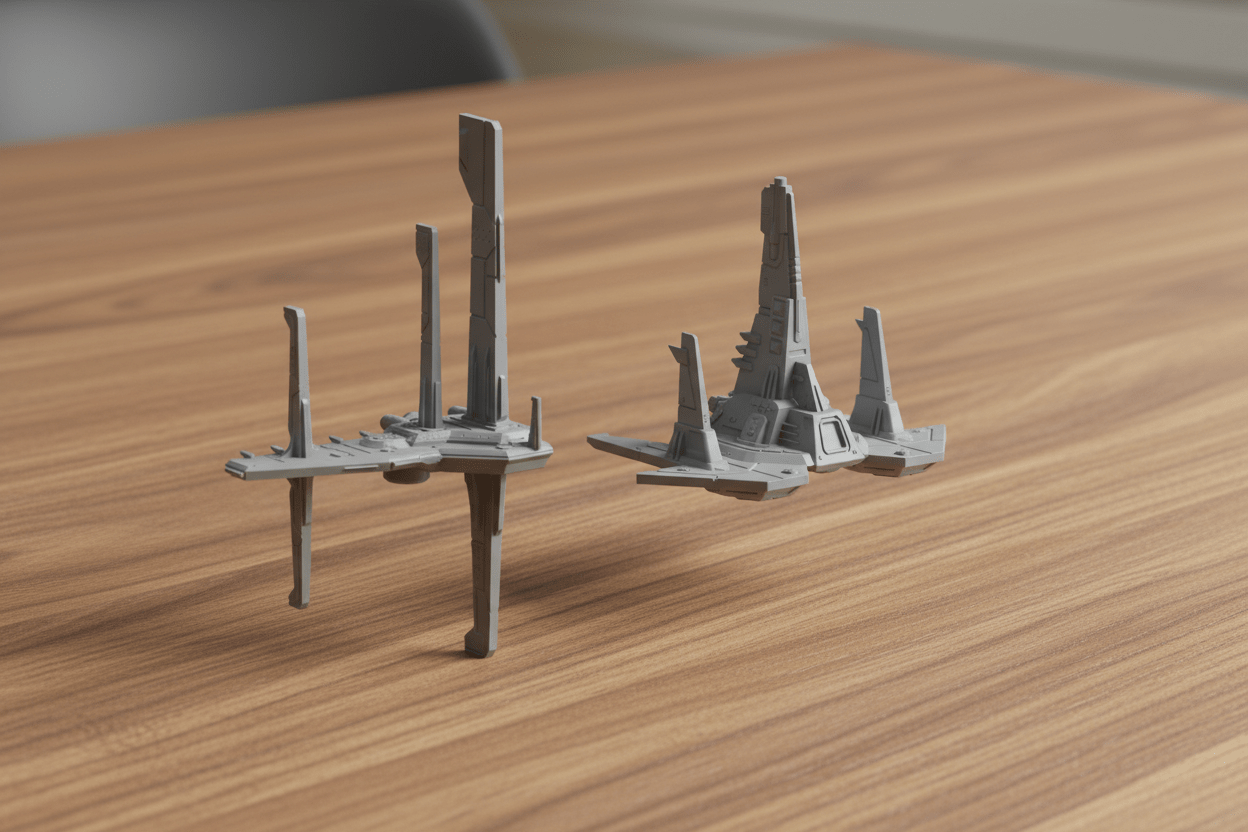 Alliance Carrier Strike Group — Terra Union Space Fleet — Heavy Carriers & Fighter Squadrons — 1:128 Scale Billion Suns Miniatures