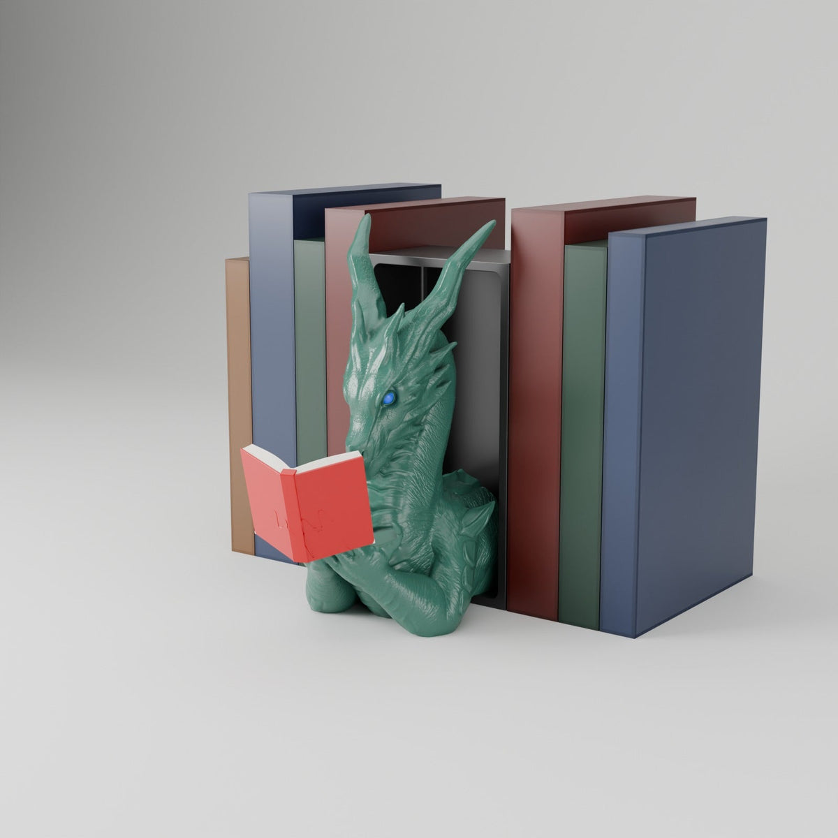 Ancient Dragon Book Nook – Reading Dragon Peeking Out of Your Bookshelf - Northern Foundry
