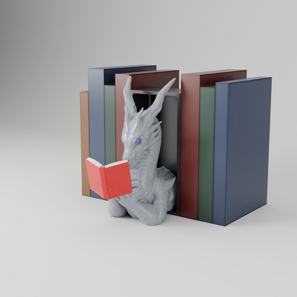 Ancient Dragon Book Nook – Reading Dragon Peeking Out of Your Bookshelf - Northern Foundry