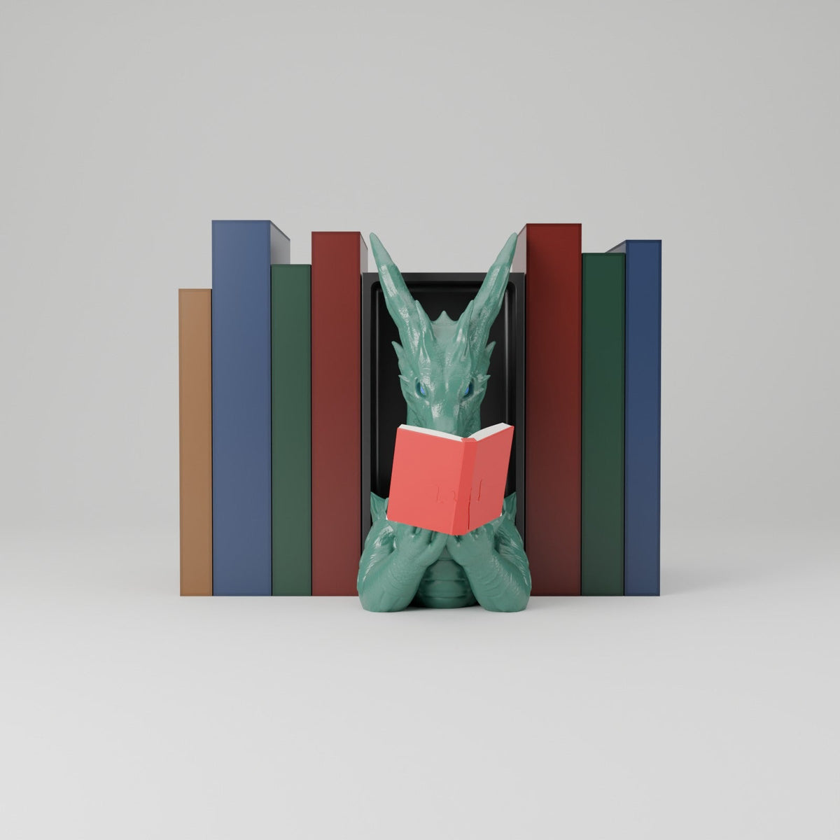 Ancient Dragon Book Nook – Reading Dragon Peeking Out of Your Bookshelf - Northern Foundry