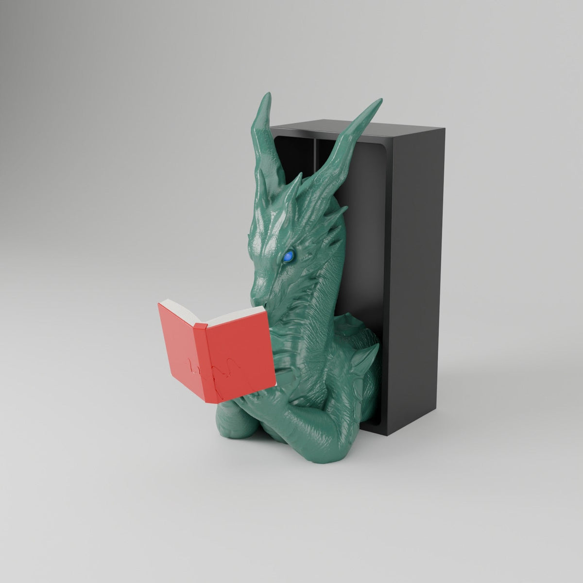 Ancient Dragon Book Nook – Reading Dragon Peeking Out of Your Bookshelf - Northern Foundry