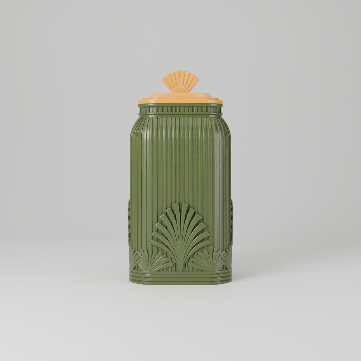Art Deco Storage Jar with Lid – Fluted Fan Canister - Northern Foundry