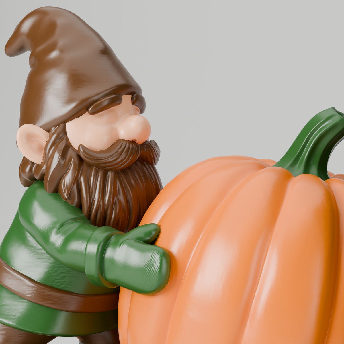 Autumn Gnome Bookend with Pumpkin – Fall Shelf Decor - Northern Foundry