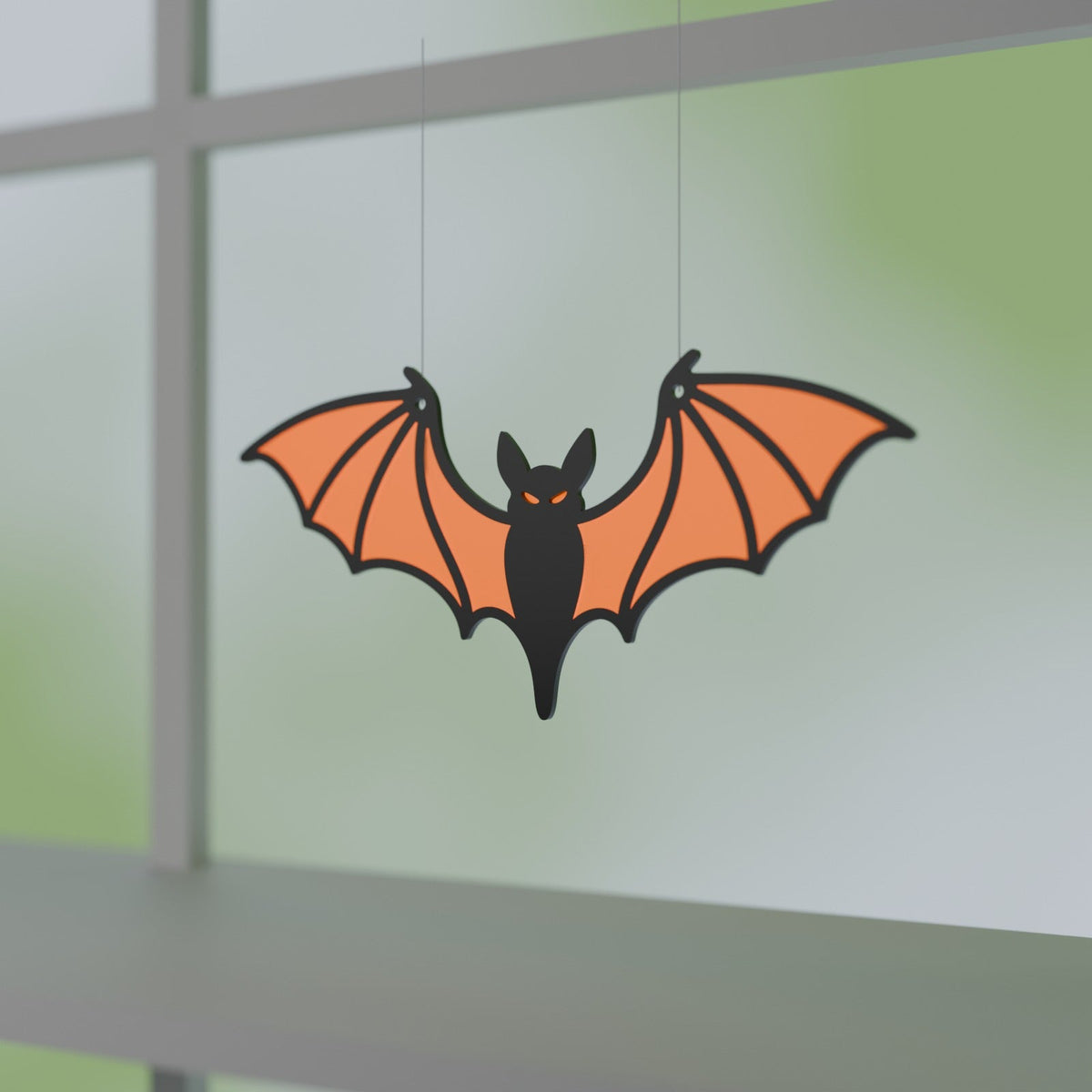 Bat Window Suncatcher – Halloween Window Decor with Translucent Stained Glass Style Wings - Northern Foundry