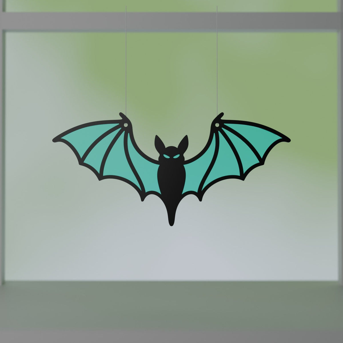 Bat Window Suncatcher – Halloween Window Decor with Translucent Stained Glass Style Wings - Northern Foundry