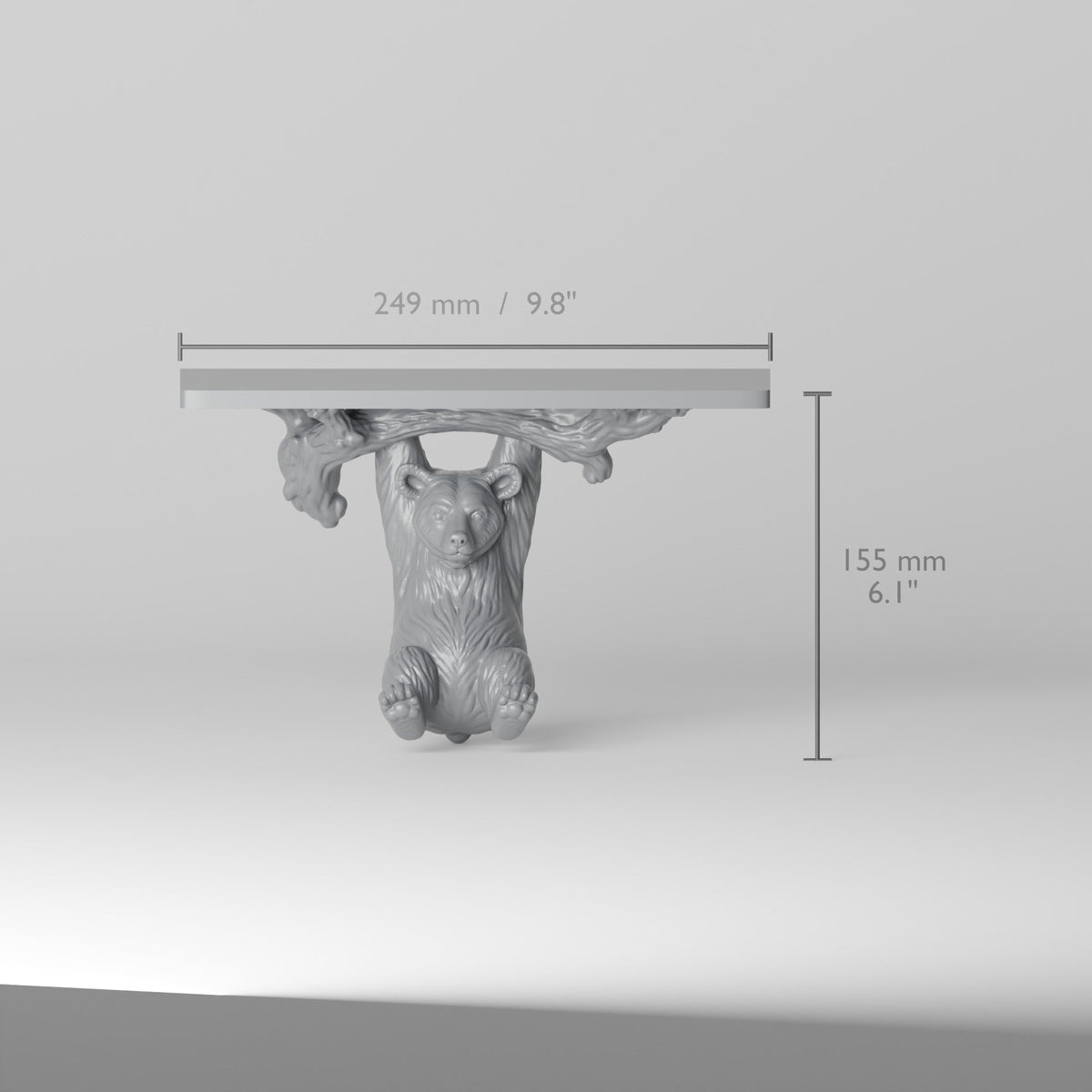Bear Wall Shelf – Bear Cub Hanging from a Branch Shelf - Northern Foundry