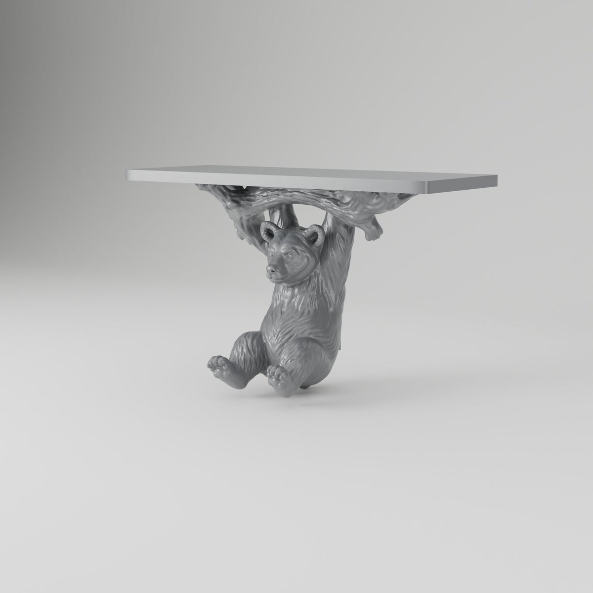 Bear Wall Shelf – Bear Cub Hanging from a Branch Shelf - Northern Foundry