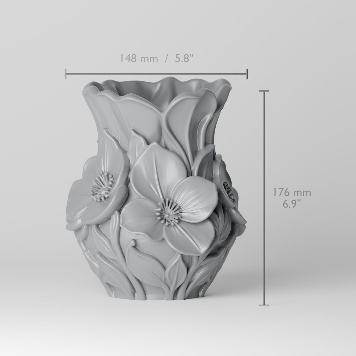 Blossom Relief Floral Vase – Modern Sculptural Vase - Northern Foundry