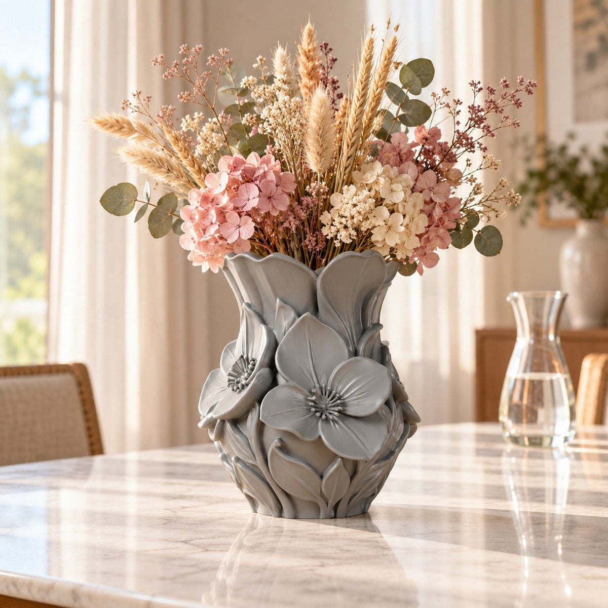 Blossom Relief Floral Vase – Modern Sculptural Vase - Northern Foundry