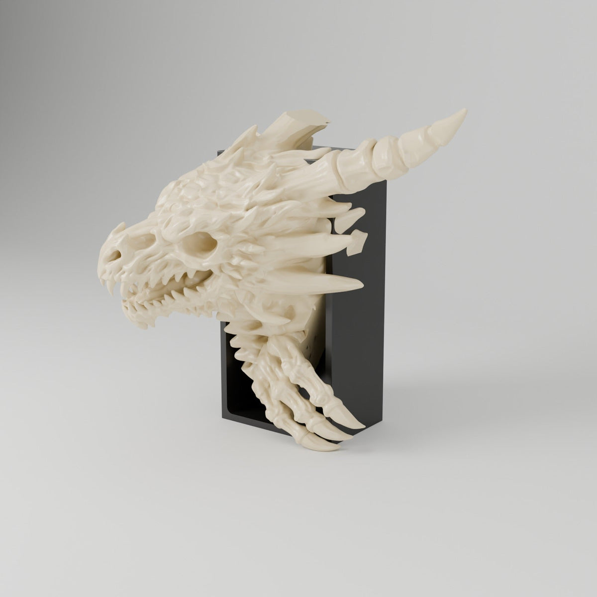Bone Dragon Book Nook – Skeleton Dragon Head or Tail Bursting from Your Bookshelf - Northern Foundry