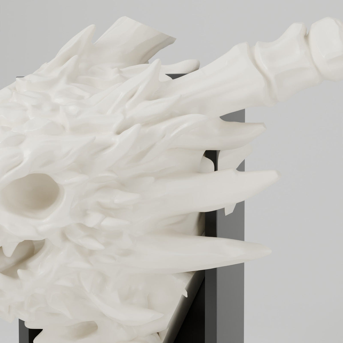 Bone Dragon Book Nook – Skeleton Dragon Head or Tail Bursting from Your Bookshelf - Northern Foundry
