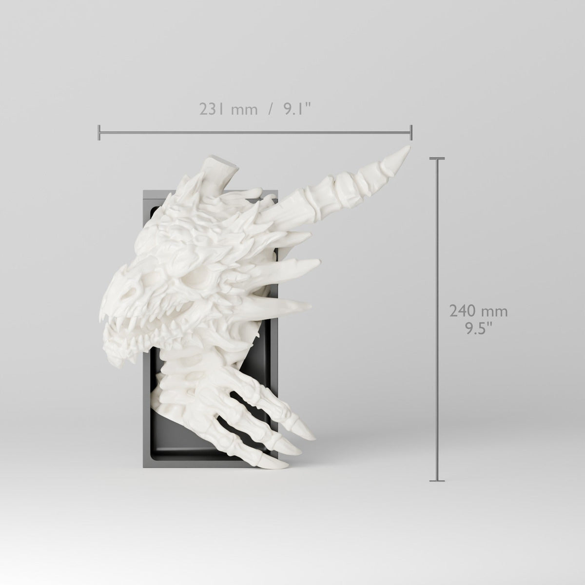 Bone Dragon Book Nook – Skeleton Dragon Head or Tail Bursting from Your Bookshelf - Northern Foundry