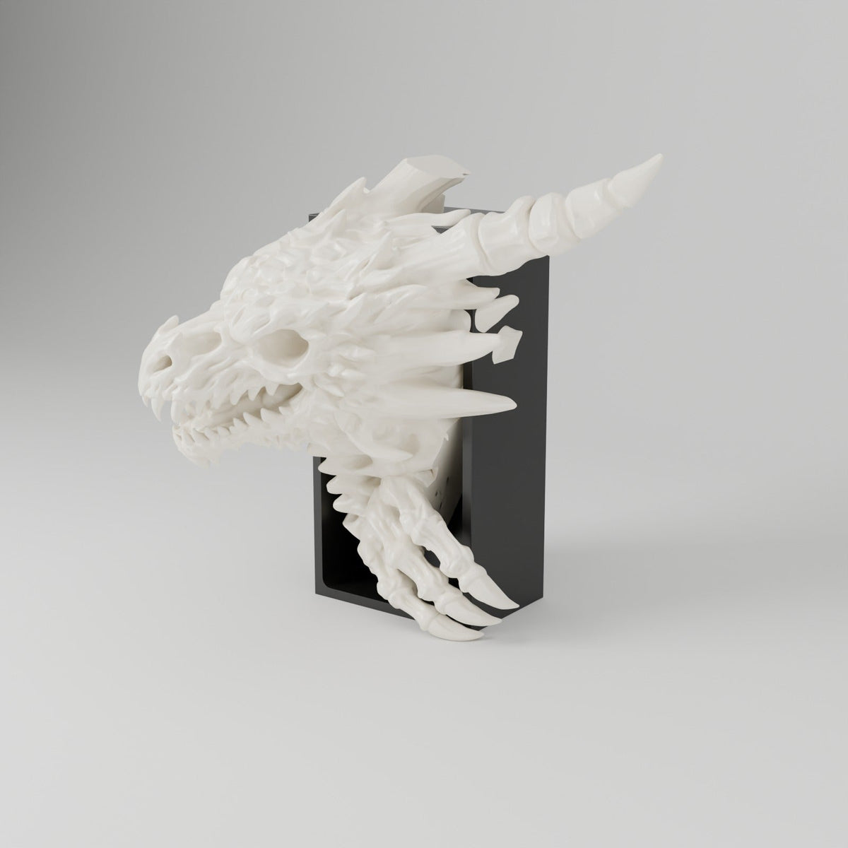 Bone Dragon Book Nook – Skeleton Dragon Head or Tail Bursting from Your Bookshelf - Northern Foundry