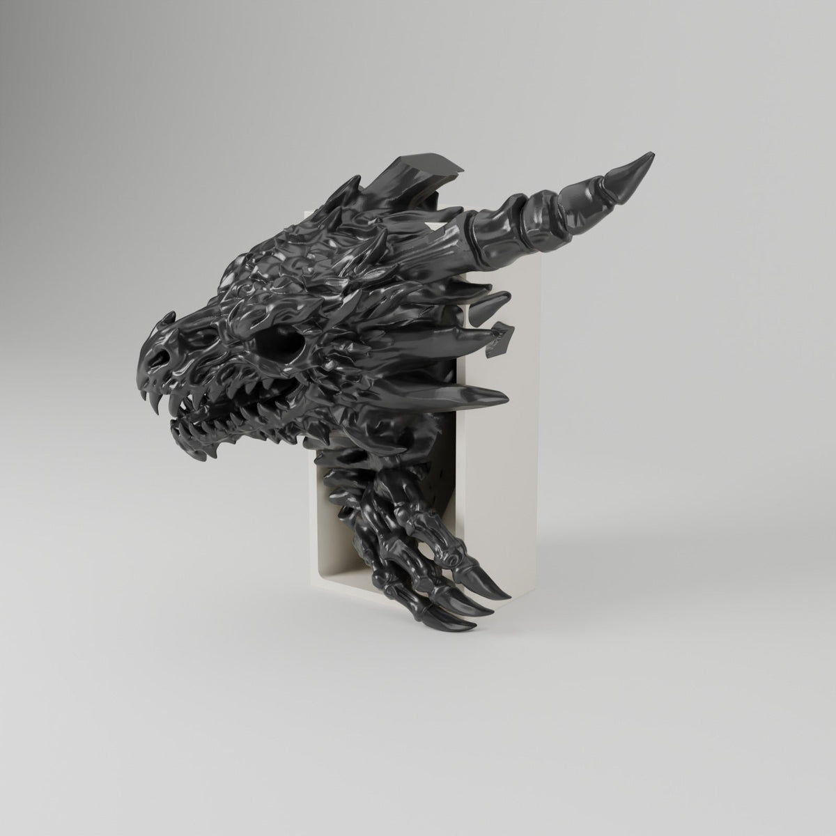 Bone Dragon Book Nook – Skeleton Dragon Head or Tail Bursting from Your Bookshelf - Northern Foundry