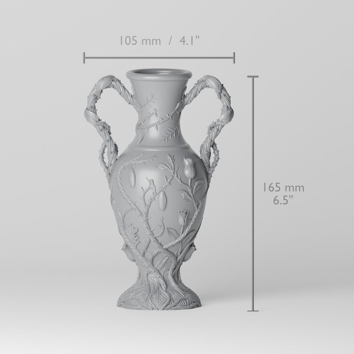 Botanical Amphora Vase – Thorned Vine Handled Vase - Northern Foundry