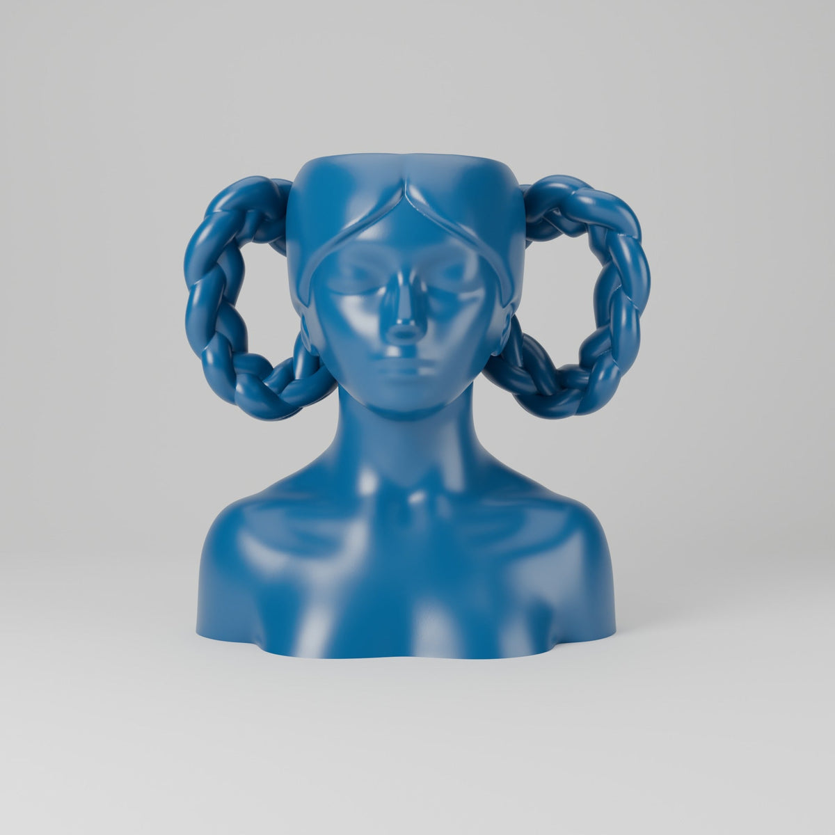 Braided Girl Vase – Sculpted Bust Flower Vase with Looped Braids - Northern Foundry