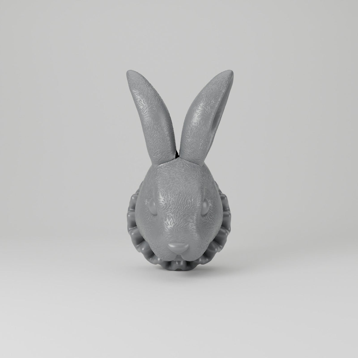 Bunny Head Wall Mount – Ruffled Collar Rabbit Wall Sculpture - Northern Foundry