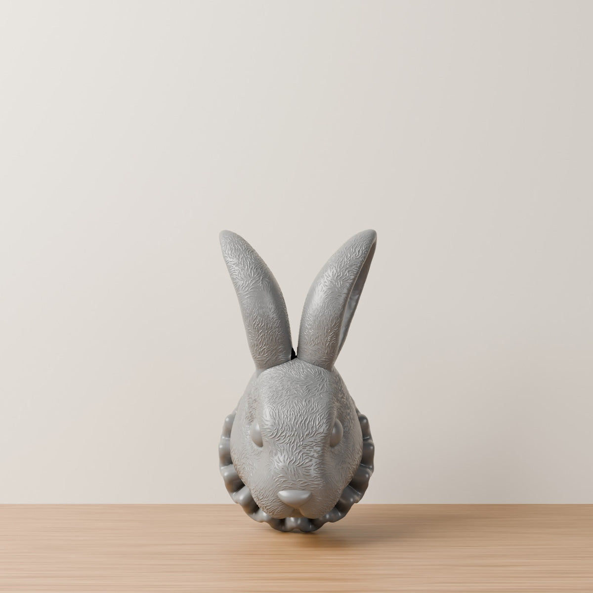 Bunny Head Wall Mount – Ruffled Collar Rabbit Wall Sculpture - Northern Foundry
