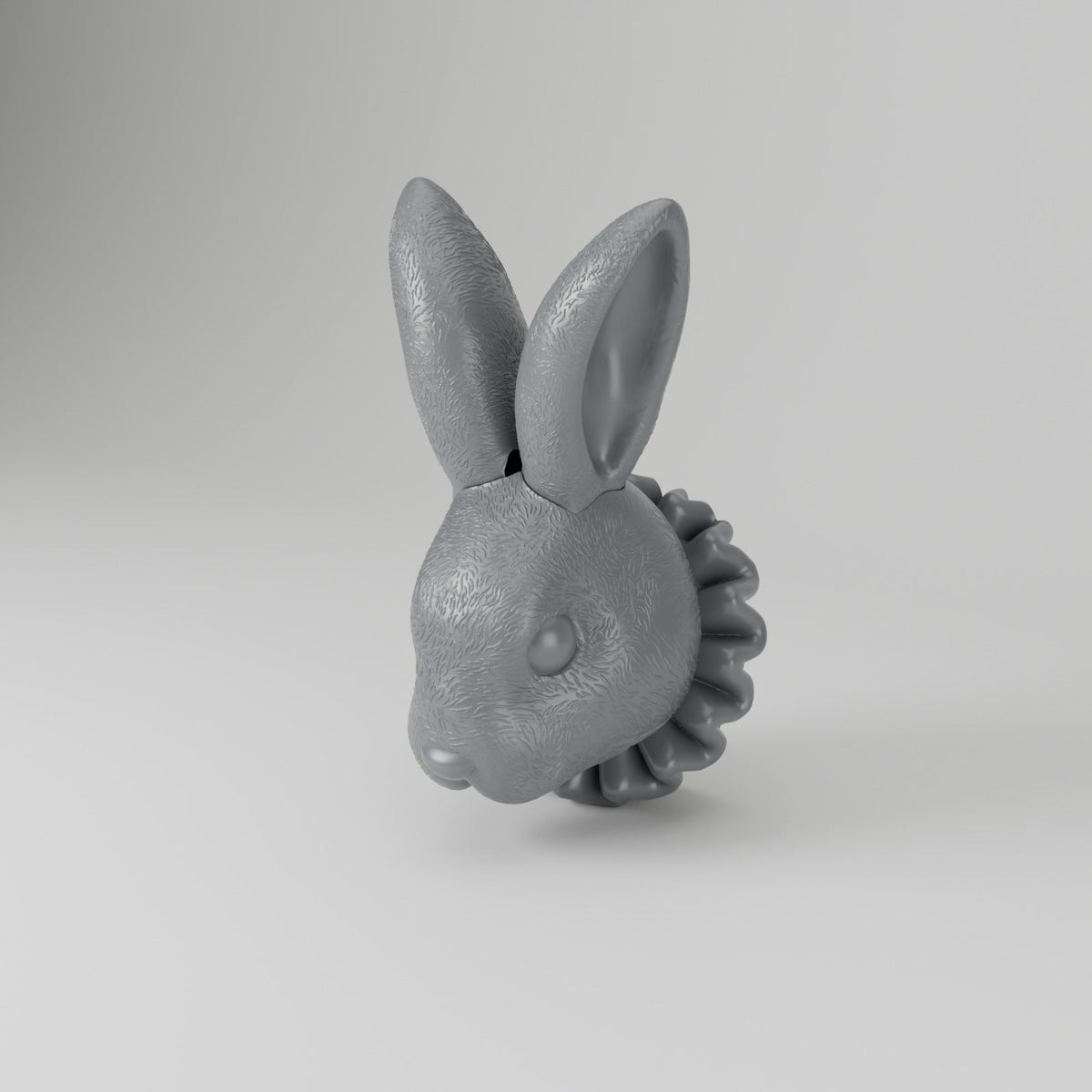 Bunny Head Wall Mount – Ruffled Collar Rabbit Wall Sculpture - Northern Foundry
