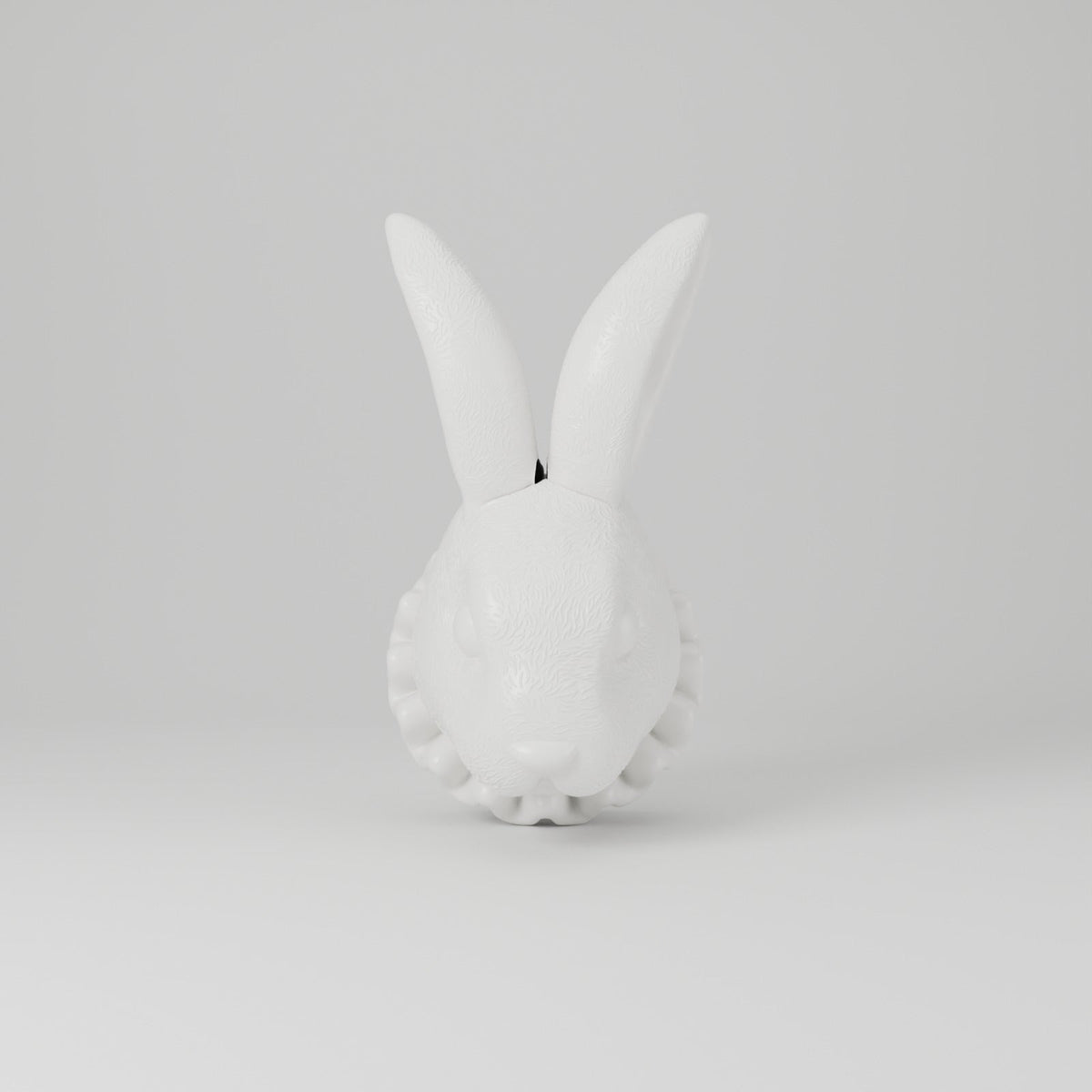 Bunny Head Wall Mount – Ruffled Collar Rabbit Wall Sculpture - Northern Foundry