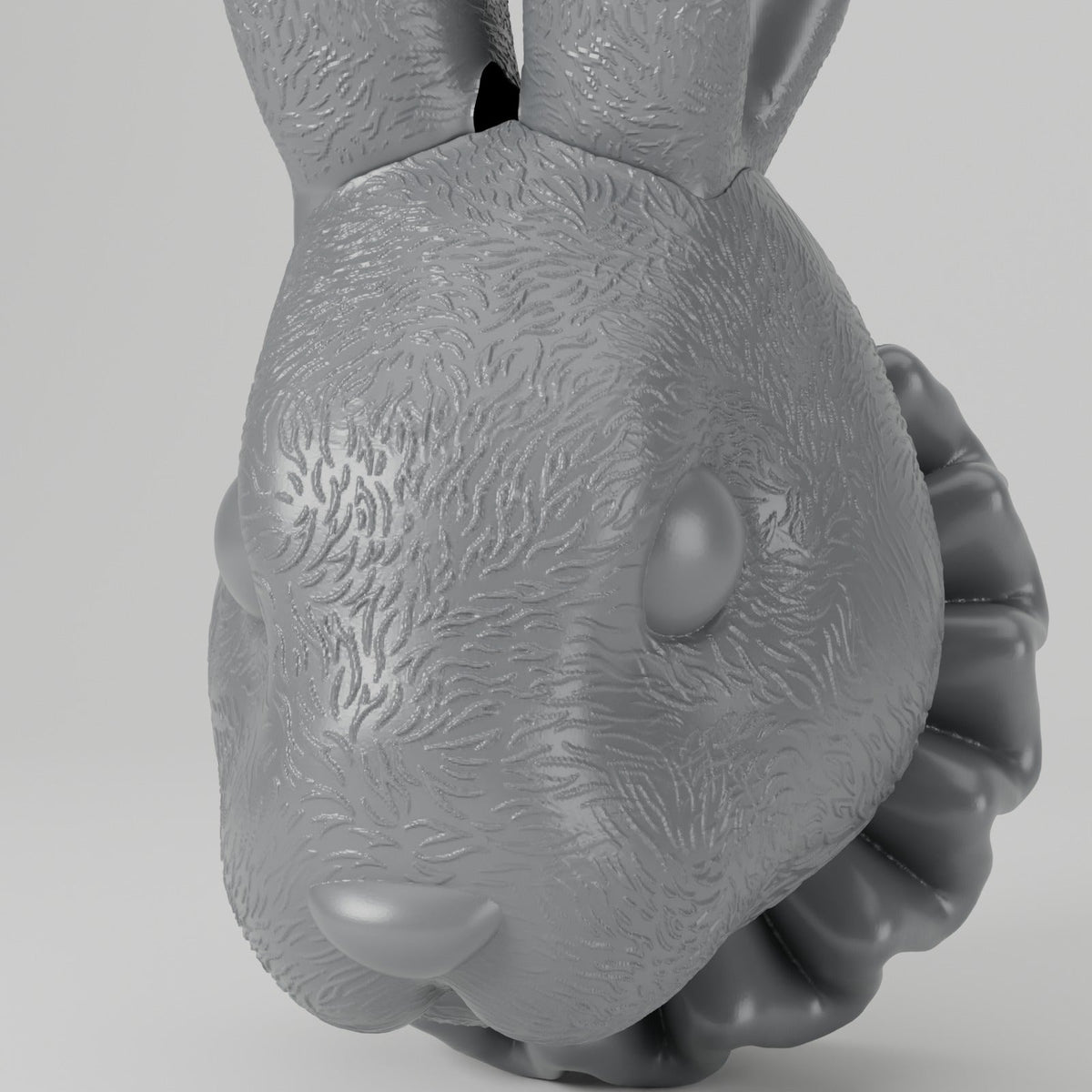 Bunny Head Wall Mount – Ruffled Collar Rabbit Wall Sculpture - Northern Foundry
