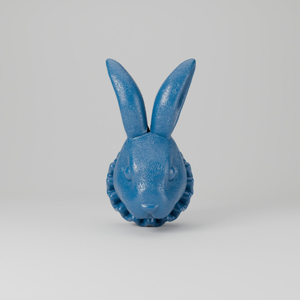 Bunny Head Wall Mount – Ruffled Collar Rabbit Wall Sculpture - Northern Foundry