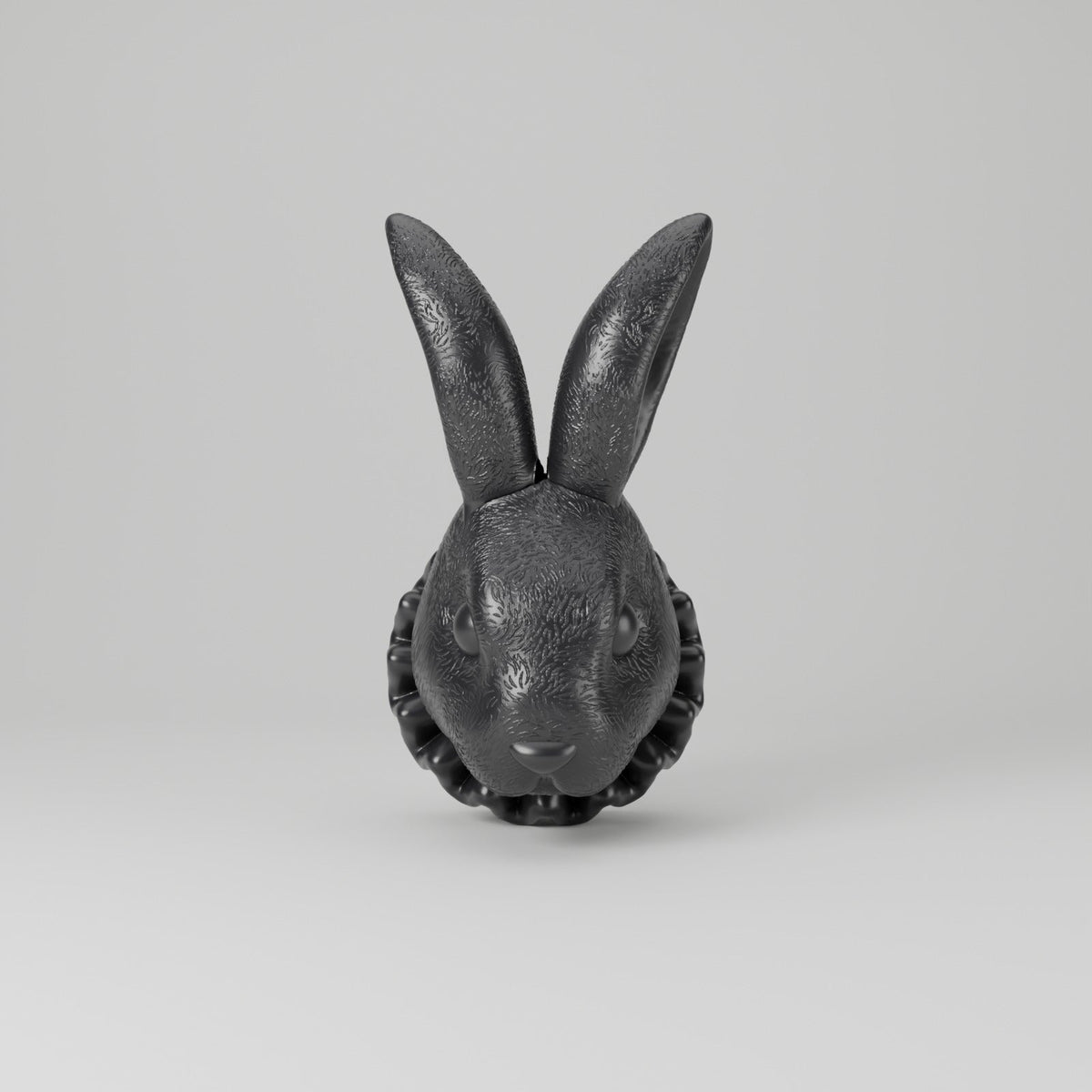 Bunny Head Wall Mount – Ruffled Collar Rabbit Wall Sculpture - Northern Foundry