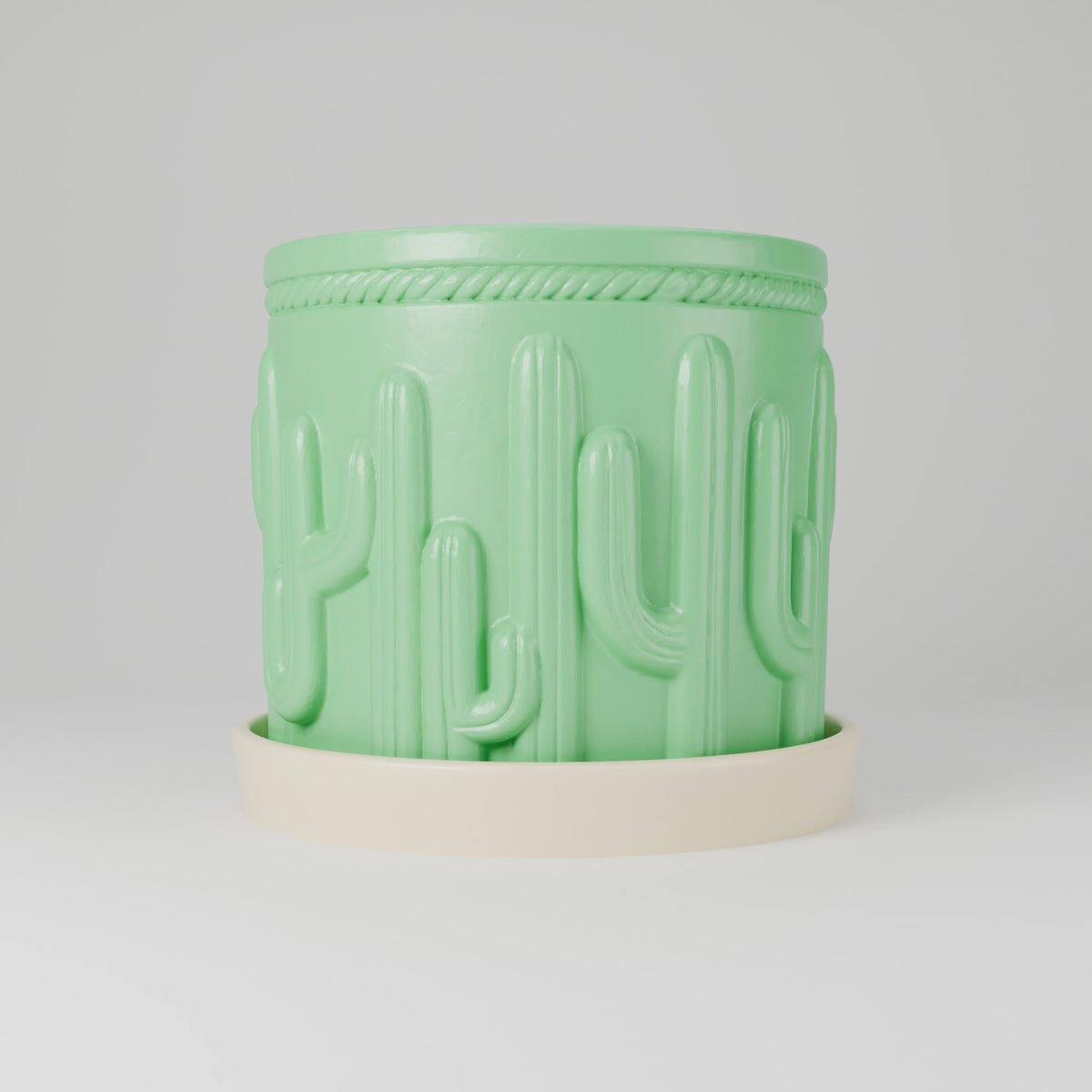 Cactus Planter Pot – Saguaro Relief Pot with Saucer - Northern Foundry