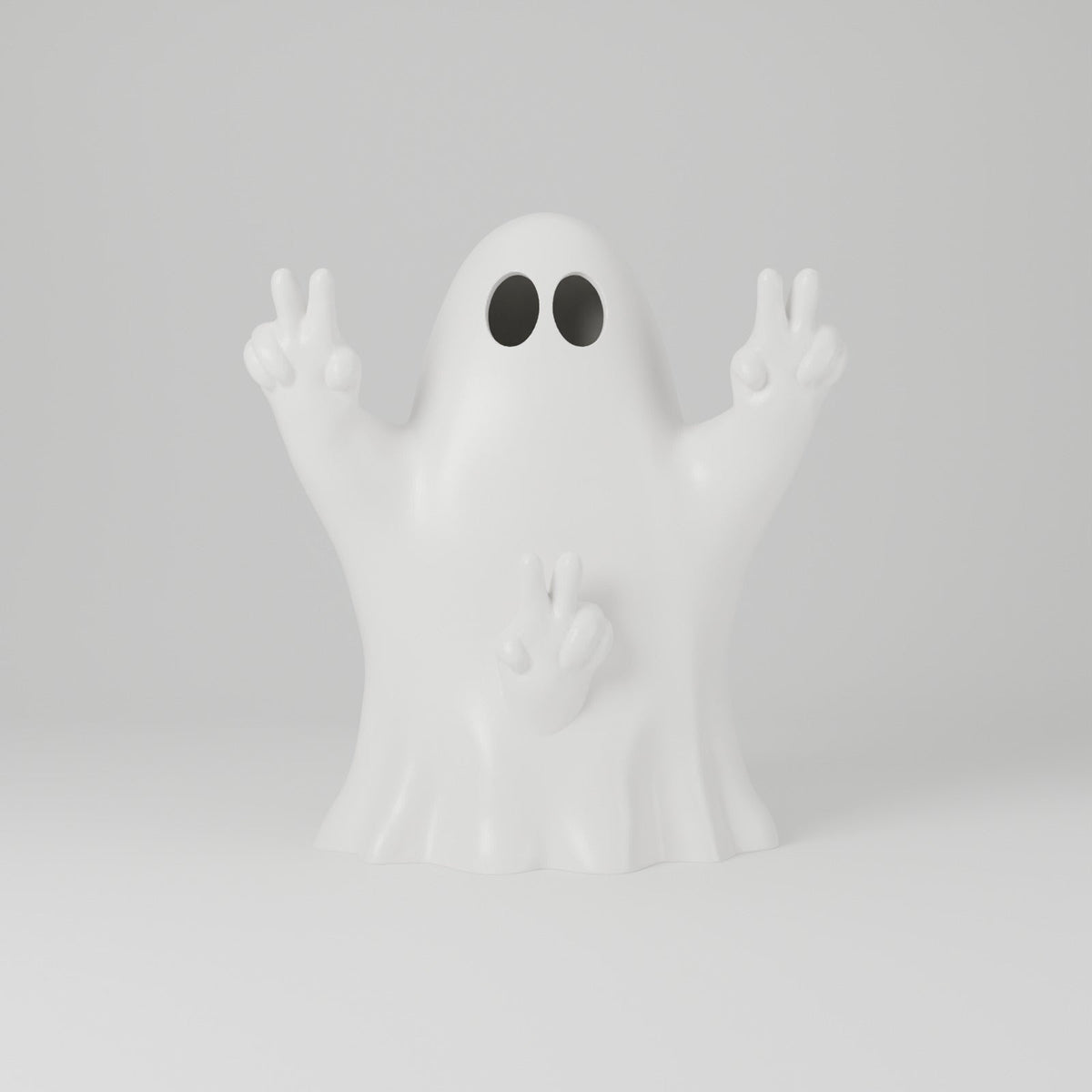 Cheeky Peace Sign Ghost – Funny Ghost LED Tealight Holder for Halloween - Northern Foundry