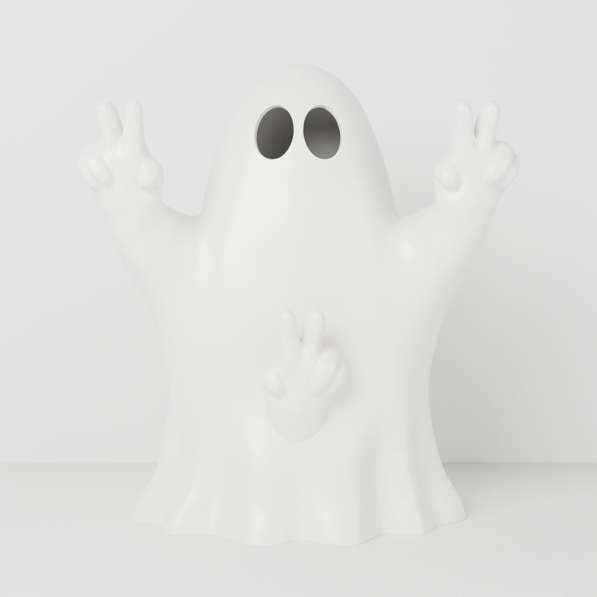 Cheeky Peace Sign Ghost – Funny Ghost LED Tealight Holder for Halloween - Northern Foundry