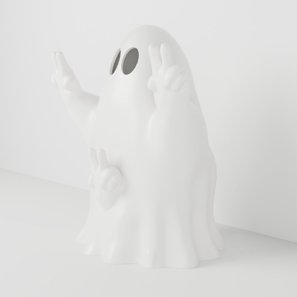 Cheeky Peace Sign Ghost – Funny Ghost LED Tealight Holder for Halloween - Northern Foundry