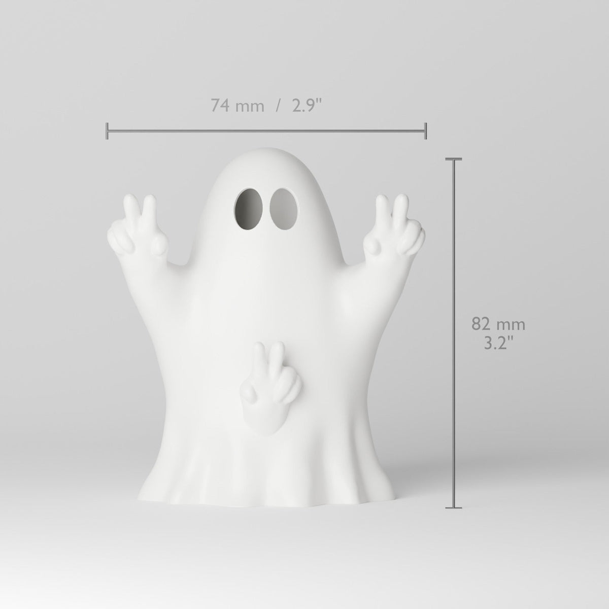Cheeky Peace Sign Ghost – Funny Ghost LED Tealight Holder for Halloween - Northern Foundry