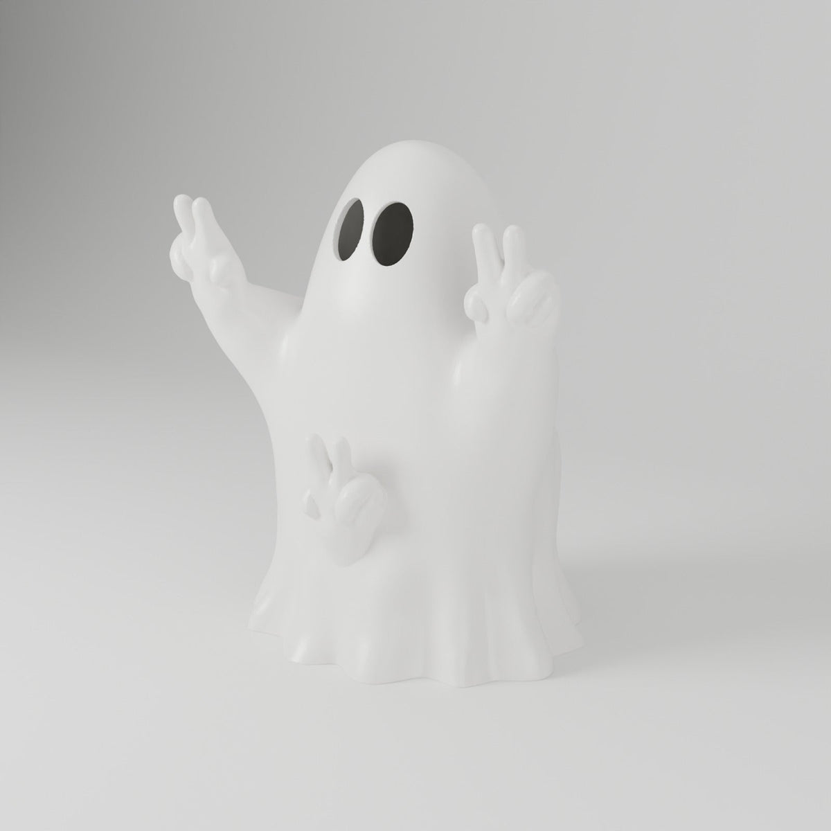 Cheeky Peace Sign Ghost – Funny Ghost LED Tealight Holder for Halloween - Northern Foundry