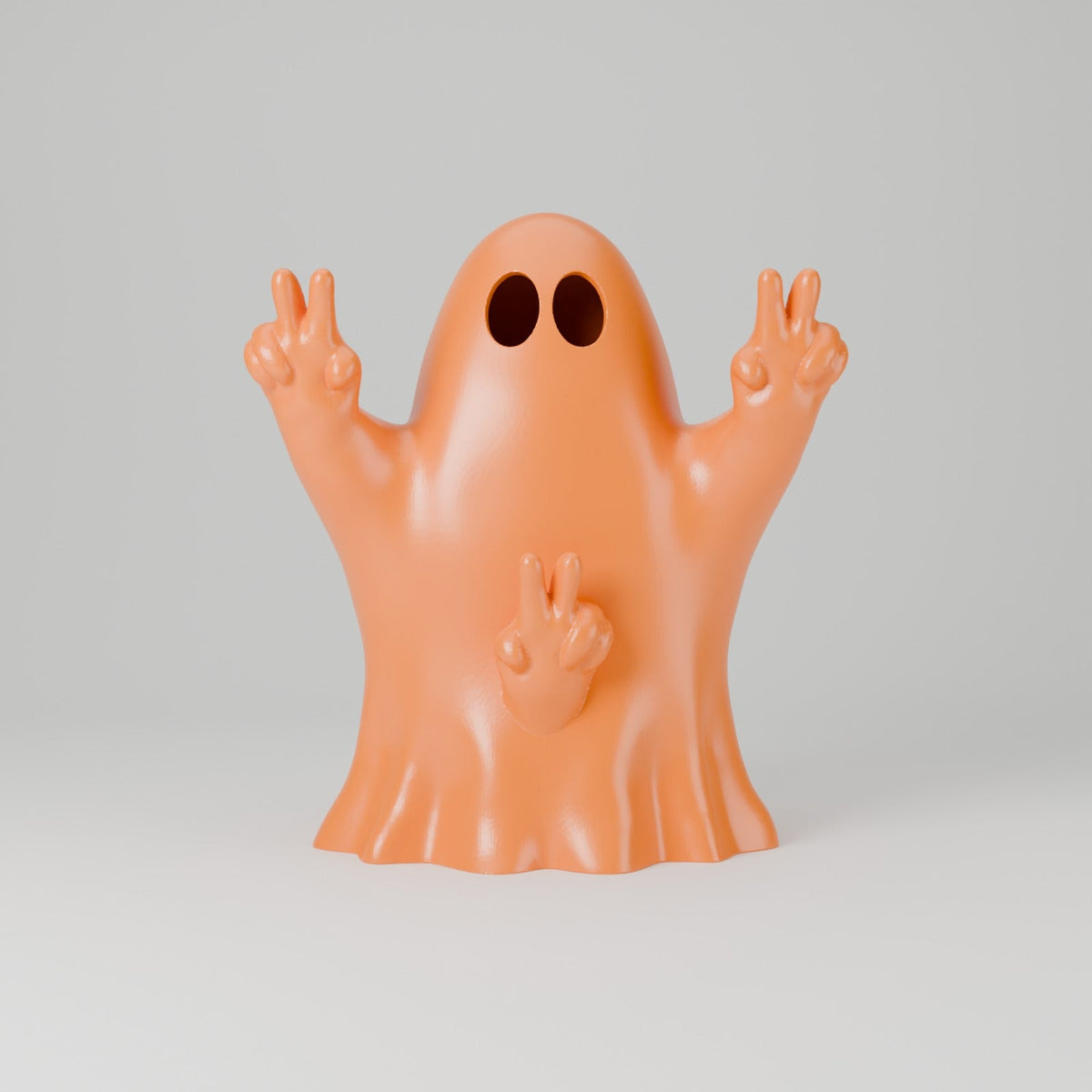 Cheeky Peace Sign Ghost – Funny Ghost LED Tealight Holder for Halloween - Northern Foundry