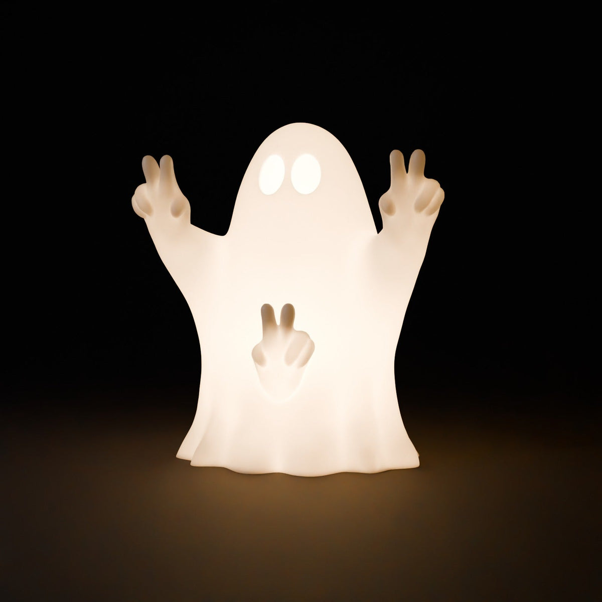 Cheeky Peace Sign Ghost – Funny Ghost LED Tealight Holder for Halloween - Northern Foundry
