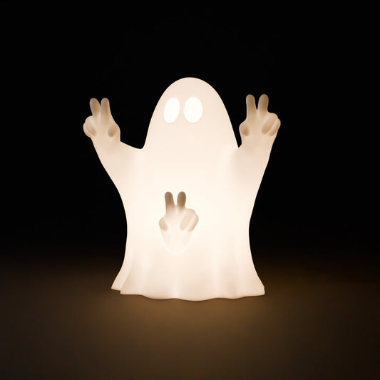 Cheeky Peace Sign Ghost – Funny Ghost LED Tealight Holder for Halloween - Northern Foundry