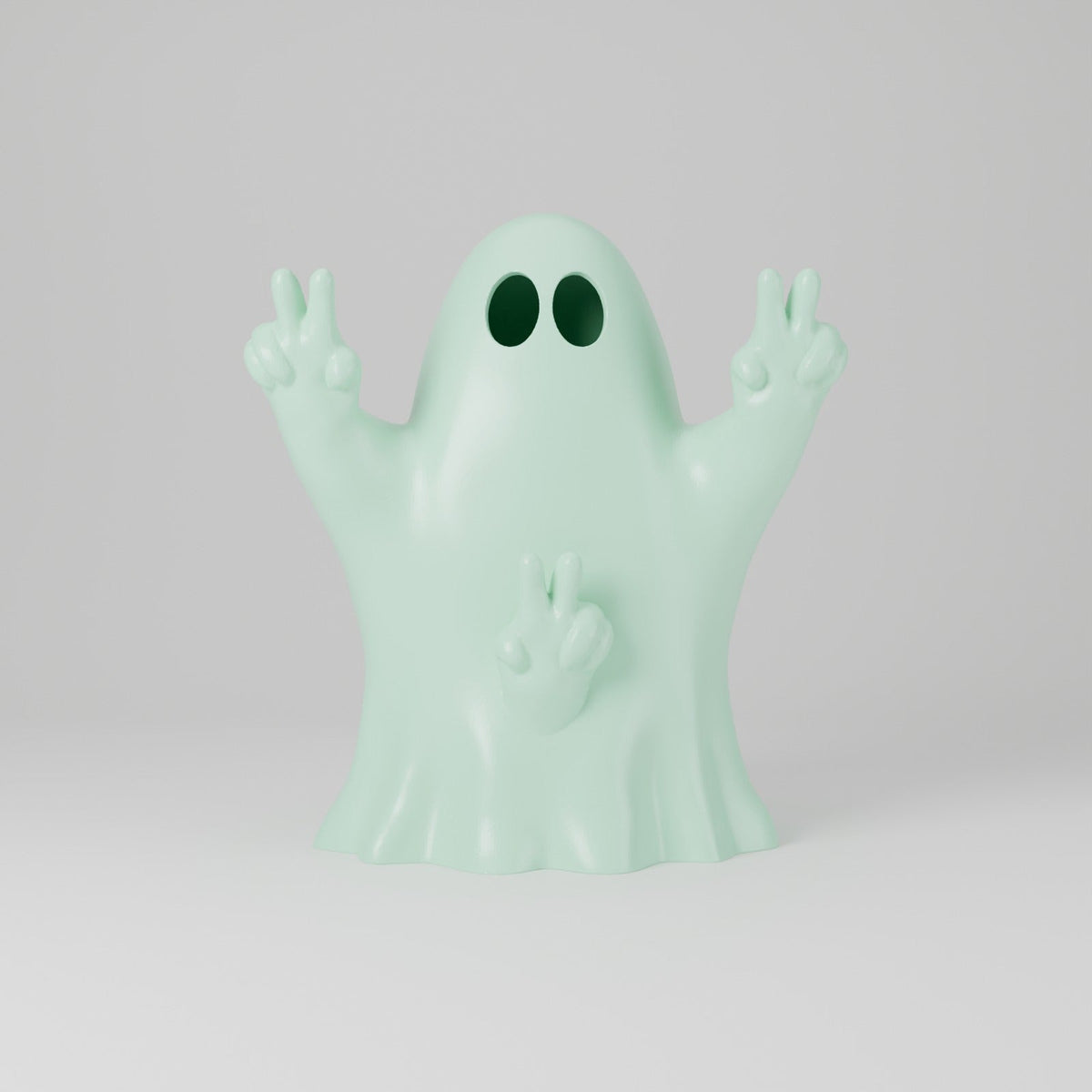 Cheeky Peace Sign Ghost – Funny Ghost LED Tealight Holder for Halloween - Northern Foundry