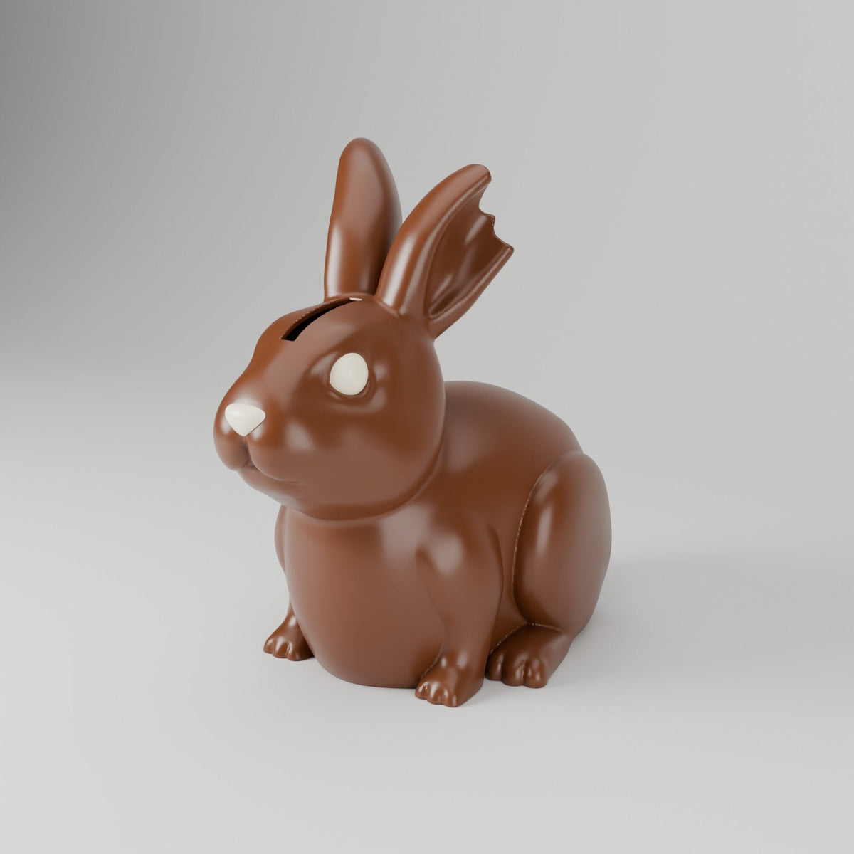Chocolate Bunny Piggy Bank – Easter Coin Bank with Bitten Ear - Northern Foundry